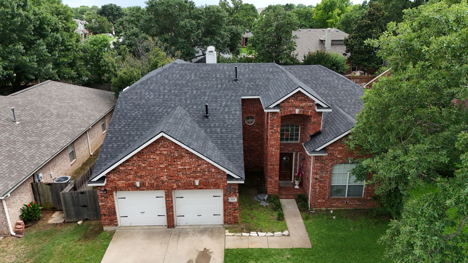 Completed Prestige roof in Black shingles