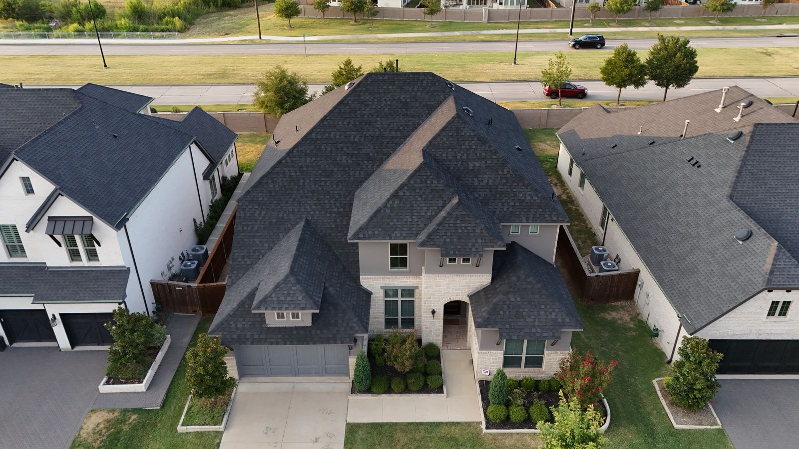 Completed Prestige roof in Black shingles