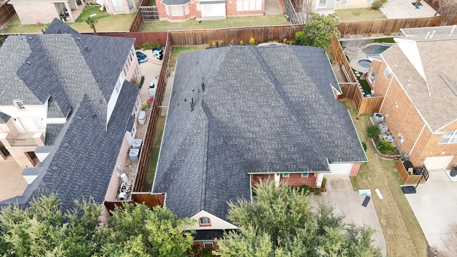 Completed Prestige roof in Black shingles