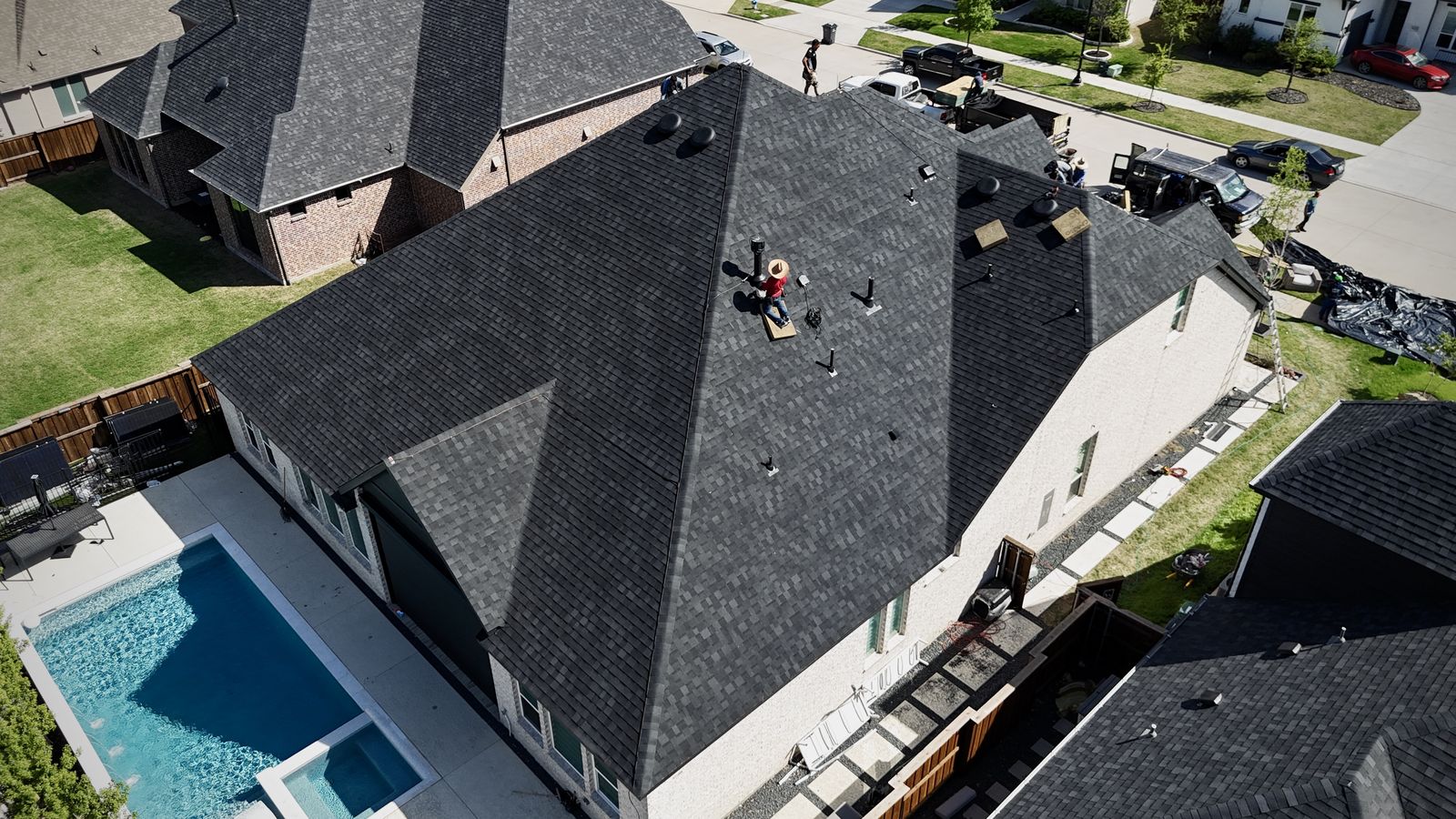 Completed Prestige roof in Black shingles