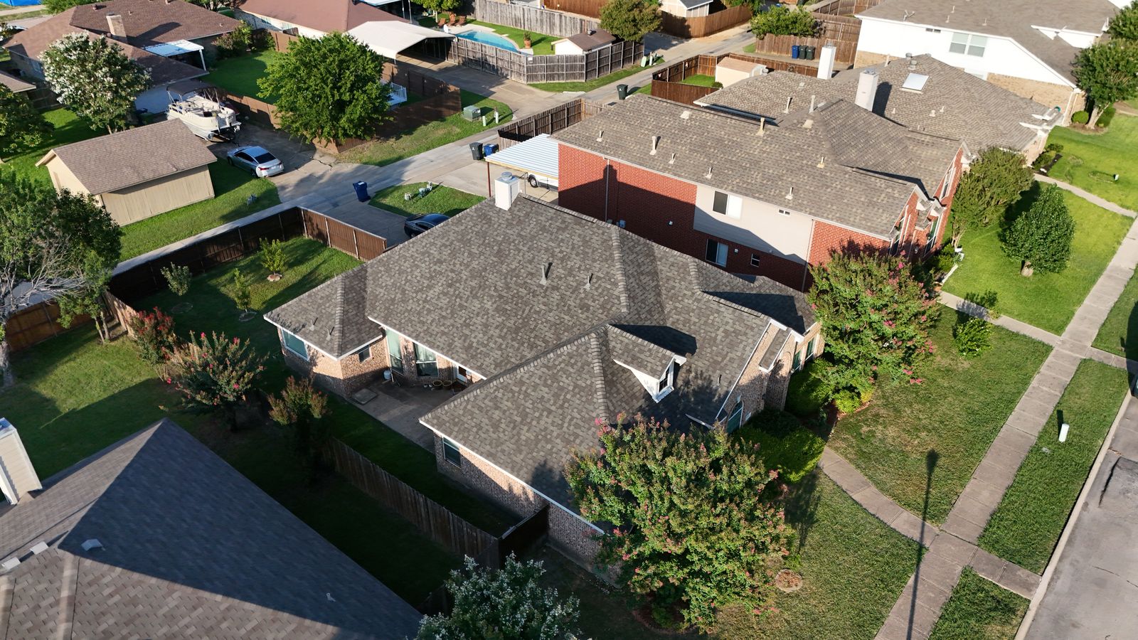 Completed Prestige roof in Weather Wood shingles