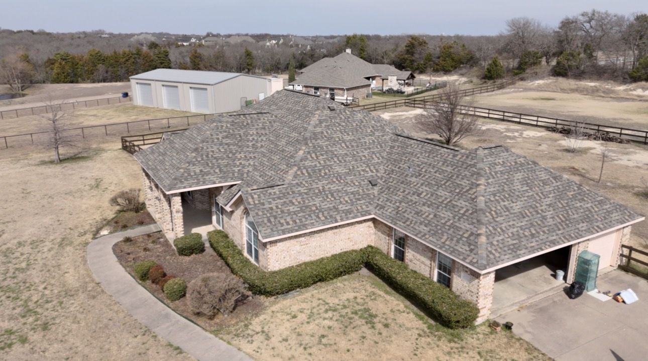 Completed Prestige roof in Weather Wood shingles