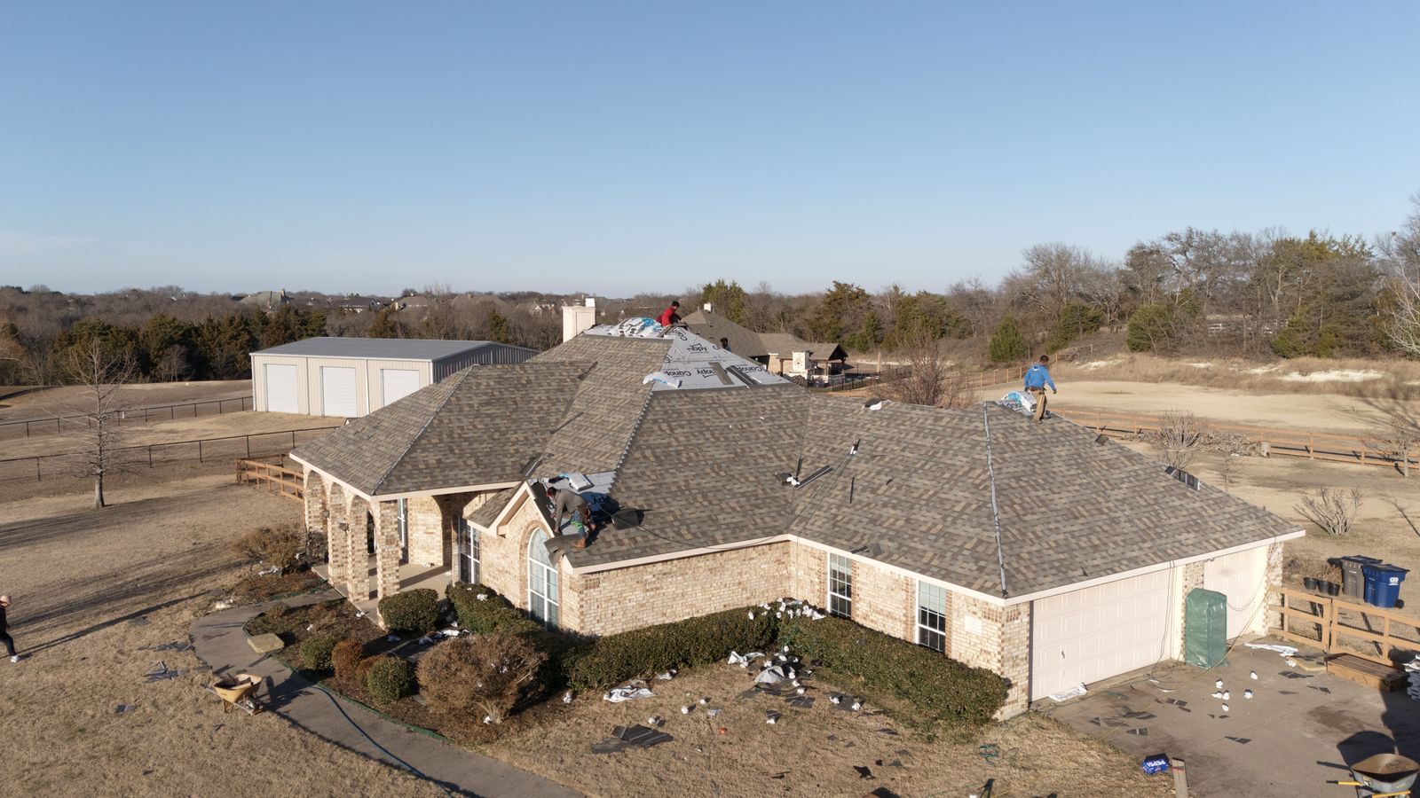 Completed Prestige roof in Weather Wood shingles